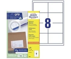 Lipnios etiketės Avery Zweckform, A4, 97x67,7mm, 8 etiketės lape, su rėmeliu, 100 lapų, baltos spalvos