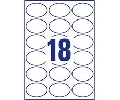 AVERY Zweckform identifikavimo etiketės, ovalios, 63,5x42,3 mm, baltos, su ilgalaikiu klijais, nepadengtas popierius, - 1 vnt. (6242-10)