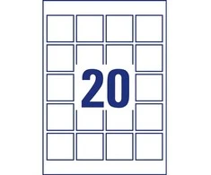 AVERY Zweckform identifikavimo etiketės, 45 x 45 mm, baltos kvadratinės, nuimamos, nepadengtas popierius, - 1 vnt. (6252REV-10)