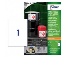 Avery Zweckform Etiketės „Avery“ 210 x 297 mm, A4, baltos - itin atsparios ir elastingos, lazeriniams spausdintuvams - (50 vnt.)