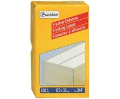 Avery Zweckform „Avery“ franšavimo etiketės, dvigubos, 128 x 38 mm, baltos, stačiakampės, 128 x 38 mm, popieriaus, 2 vnt., 250 lapų