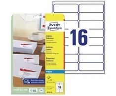 Avery Zweckform „Avery J8162-25“, Balta, Rašalinis, 99,1 x 33,9 mm, A4, 25 lapai, 400 vnt.