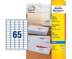 Avery Zweckform Avery J8651-25, Balta, Rašalinis, 38,1 x 21,2 mm, 25 lapai, A4