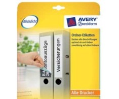 Avery Zweckform Avery L4760-10, baltas, apvalus stačiakampis, permanentinis, 38 x 192 mm, A4, žiedinis segtuvas
