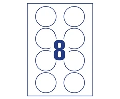 Avery Zweckform „Avery L4881-20“, balta, apvali, nuimama, A4, lazerinis, 8 vnt.