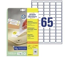 Avery Zweckform „Avery“ L6026REV-25, baltas, stačiakampis, nuimamas, A4, universalus, popierius