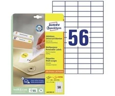 Avery Zweckform Avery L6027REV-25, baltas, stačiakampis, nuimamas, A4, universalus, popierius