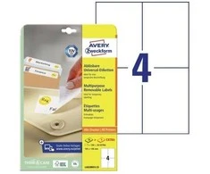 Avery Zweckform Avery L6028REV-25, baltas, stačiakampis, nuimamas, A4, universalus, popierius