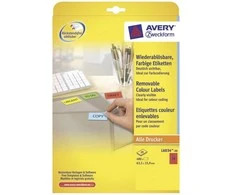 Avery Zweckform Šalinamos spalvos etiketės 63,5 x 33,9 mm raudonos (L6034- 20)