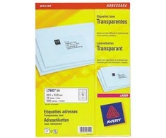 Avery Zweckform Avery L7562-25, permatomas, 99,1 x 33,9 mm, 25 lapai