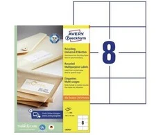 Avery Zweckform „Avery LR3427“, balta, lipni spausdintuvo etiketė, A4, popierius, lazerinis / rašalinis, nuolatinis