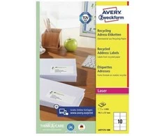 Avery Zweckform Avery LR7173-100, Balta, Stačiakampis, Permanentinis, Lazerinis spausdinimas, TÜV SÜD, 99,1 mm
