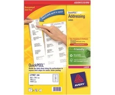 Avery Zweckform Avery QuickPEEL, Balta, A4, 99,1 mm, 38,1 mm, 1400 vnt., 100 lapų
