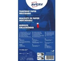 Avery Zweckform Kontrolinė apyrankė Tyvek 265x19mm, neoninės raudonos spalvos