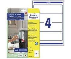 AVERY Avery-Zweckform L4761REV-10 61 x 192 mm Popierius Baltas 40 vnt. Nuimami aplankų etikečių lapai Rašaliniams, lazeriniams spausdintuvams, kopijavimo aparatams