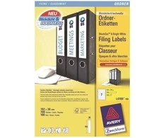 Avery Zweckform Aplankų etiketės trumpos L4760 - Bylų etiketės - baltos - 38 x 192 mm - 700 etikečių (100 lapų x 7) - (L4760-100)