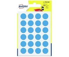 Avery Zweckform Avery PSA15B, Mėlyna, Apvali, Permanentinė, 1,5 cm, 8 cm, 10 cm