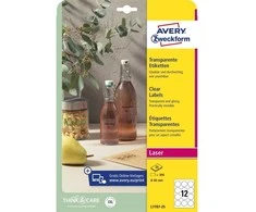 AVERY Zweckform permatomos etiketės, 60 mm, apvalios, pagamintos iš poliesterio, atrodo lyg būtų tiesiogiai priklijuotos prie blizgių paviršių - 1 vnt. (L7787-25)