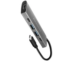 Axagon HMC-5G2 Wieloportowy šakotuvas 2x USB-A + 2x USB-C + HDMI, USB-C 3.2 Gen 2 10Gbps, PD 60W, 13cm USB-C kabelis