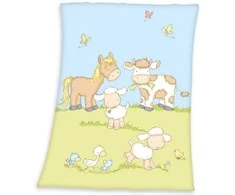Baby Best Kocyk su mikrofibry 75x100 Farma Krówka 7520 Konik Owieczka Kura pled dziecięcy