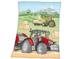 Baby Best Koc polarowy 130x160 Traktor kolorowy H24