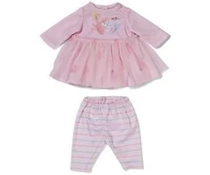 Zapf Baby Rožinė kūdikio gimimui suknelė su 36 cm rankovėmis