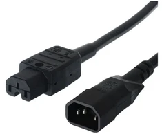 Bachmann maitinimo kabelis BACHMANN maitinimo kabelis, šalto įrenginio vyriška jungtis su karšto įrenginio moteriška jungtimi, IEC320 C14/C15, 1 m