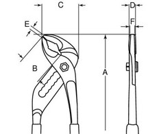 Bahco Slip joint pliers, Slip-joint pliers, 3.5 cm, 9.5 mm, PVC, Oranžinis, 240 mm