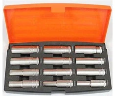 Galvučių rinkinys, įgilintų 1/2 12vnt. 10, 11, 12, 13, 14, 15, 16, 17, 18, 19, 20, 21 mm Bahco