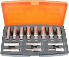 Rinkinys wydłużanych, 12-kątnych nasadek 3/8", 6-19mm, 14 vnt. BAHCO [S1214L]