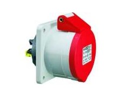 fix-pro BALS CEE lizdas H6 400V 32A 5 polių, raudonas, įleidžiamas, flanšas 75x75 mm, „Quick Connect®“ IP44, poliamidas