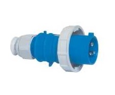 fix-pro BALS CEE kištukas H6 230V AC 16A 3 polių, mėlynas daugiafunkcis kabelio įžeminimo elementas, „Quick Connect®“ nikeliuotas IP67 poliamidas