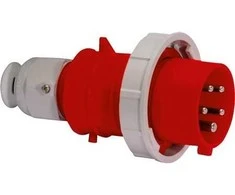 BALS CEE kištukas H6 400V 32A 5 polių raudonas, su „Multigrip“, greito prijungimo TE-Plus kištukas. IP67, poliamidas.