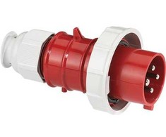BALS CEE kištukas-TE H3 440V 32A 4 polių raudonas „Multigrip“, nikeliuotas, IP67, poliamidas. Greito prijungimo jungtis.