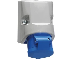 BALS CEE Vægstikdåse H6 230V 16A 3 polet blå breddexhøjde 64x87mm, top M20 bund M20, Quick Connect® IP44, polyamid