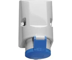 BALS CEE sieninis lizdas H6 230V 32A 3 polių, mėlynas, plotis x aukštis 83x126 mm, viršuje M25 apačioje 2x M25 IP44, poliamidas
