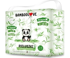 BambooLove bambuko pluošto vienkartinės sauskelnės M (6-11 kg) 24 vnt.