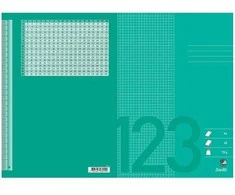 Bantex Mokyklinis sąsiuvinis A4 kvadratas 5x5 mm 40 puslapių 70g žolės žalia - (10 vnt.)