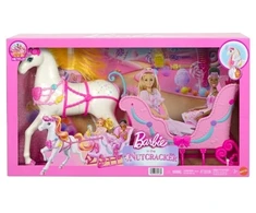 Mattel BARBIE NUTCRACKER LAND OF SWEETS žirgo ir rogių rinkinys - Spragtuko kolekcija (JNH63)