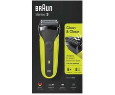 Barzdaskutė Braun Series 3-300s, Skustuvas su tinkleliu, Juoda, LED, Baterija, Nikelio-metalo hidrido (NiMH), 20 min.