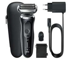 Barzdaskutė Braun Series 7 71-N1000s, Skustuvas su tinkleliu, Juoda, Baterija, Ličio jonų (Li-Ion), 50 min., 5 min.