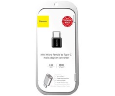 Baseus ABMU24ABK, microUSB, C tipo, juodas, sidabrinis