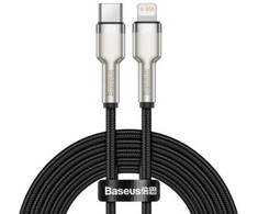 Baseus Cafule, 1 m, Lightning, USB C, Kištukas, Kištukas, Juoda