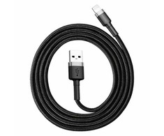 Baseus Cafule 2.4A Lightning USB kabelis 1m (pilkas-juodas)