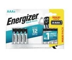 Energizer Max Plus AAA šarminės baterijos 8 vnt., ilgai veikiančios