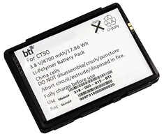 Battery Technology BTI pakaitinė skaitytuvo baterija 318-055-012, skirta HONEYWELL CT60XP CT50 CT60, Baterija, Juoda, Honeywell, Ličio jonų (Li-Ion), 4700 mAh, 3.8 V