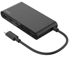 Belkin Components „Belkin AVC021HQBK“, USB C tipo, HDMI, USB C tipo, USB 3.2 Gen 2 (3.1 Gen 2) Type-C, 10000 Mbit/s, Juoda, 100 W, Maitinimo tiekimas 3.0