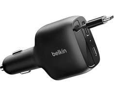 Įkroviklis Belkin BoostCharge Įkroviklis samochodowa 75W su wysuwanym kablem USB-C