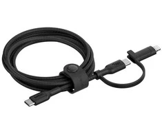 Belkin BOOST CHARGE 2-in-1 įkroviklis su USB-C/Lig. 1,5 m sw.CAC003hq1.5MBK