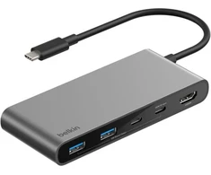 Belkin CONNECT USB-C 7 viename šakotuvas su dviem USB-C prievadais, si. AVC023hqSGY